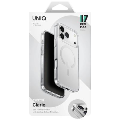 6. Uniq Clario Magclick Ladehülle für iPhone 17 Pro Max – Transparent