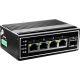 LevelOne IGP-0502 – Switch – -40 °C bis 75 °C – 4 x 10/100/1000 (PoE+) + 1 x Gigabit SFP – Tischmontage, DIN-Schienenmontage, Wandmontage – PoE+ (120 W) – Stromversorgung über Gleichstrom