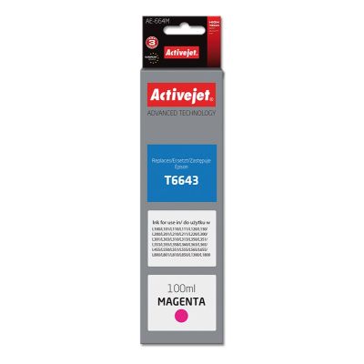 Activejet AE-664M Tintenflasche (Ersatz für Epson T6643; Supreme; 100 ml; rot)