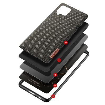 2. Dux Ducis Fino Hülle ist mit Nylon überzogen Samsung Galaxy A42 5G grün