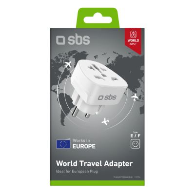 2. SBS Shuko/EU Reiseadapter – Universal – Weiß