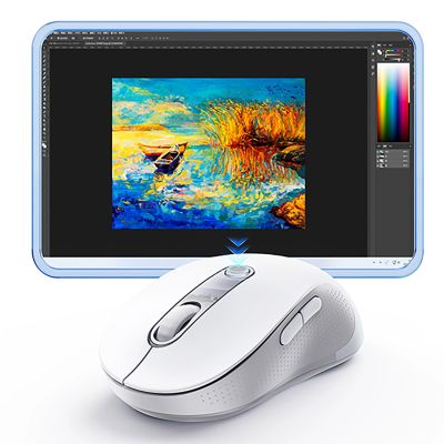 8. Baseus F02 Ergonomische kabellose Maus USB 2,4 GHz – Weiß