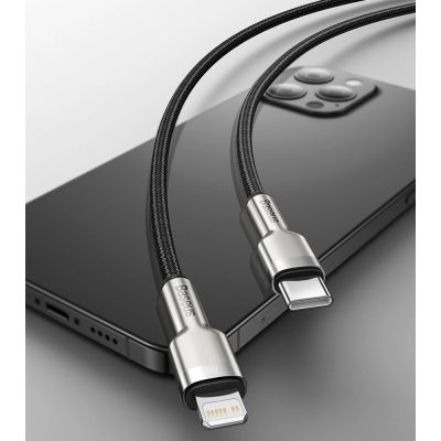 12. Baseus Cafule Series Metal Data USB-C / Lightning 20W PD-Kabel 1 m - Schwarz