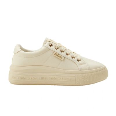 2. Lee Cooper Damenschuhe, sportliche Sneaker, beige Plateau, modisch