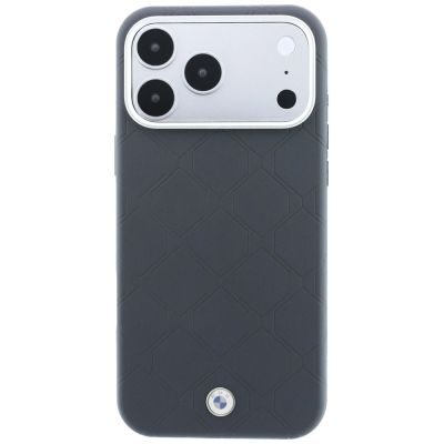 3. BMW MagSafe Hülle mit geprägtem, gestepptem Metalllogo für iPhone 18 Pro / 17 Pro – Dunkelgrau