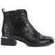6. Damen-Ankle-Boots aus Leder mit Absatz in Schwarz und Silber D&A S.Barski LZ62-2043