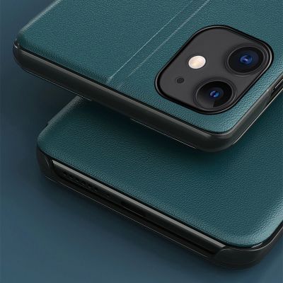 7. Eco Leather View Case booktype case schutzhülle aufklappbare hülle iPhone 13 Pro blau