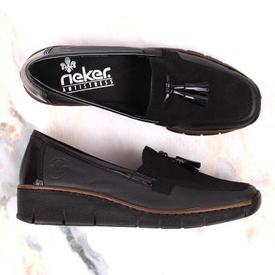 15. Rieker W RKR395 schwarze Keilschuhe