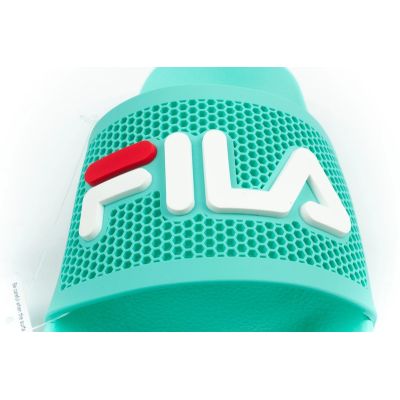 6. Fila Damen-Sport-Flip-Flops Morro, bequeme grüne Hausschuhe für den Pool