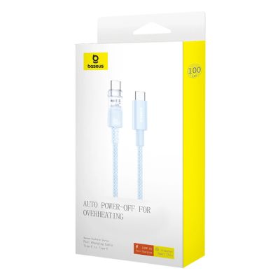 8. Baseus Explorer 100W USB-C - USB-C-Kabel mit intelligentem Temperatursensor 1m - Blau