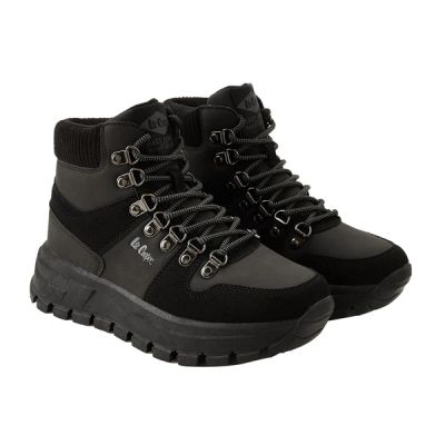 5. Lee Cooper Damen-Winterstiefel, sportliche schwarze gefütterte Boots