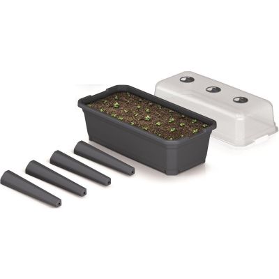 4. Stehendes Gewächshaus-Anzuchtbeet Respana Set Ecoline 74,6 x 77,7 x 36,8 cm Anthrazit