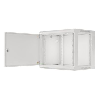 4. Rack-Einbauschrank, Wandmontage, 19" 9U, 600x450, grau, Metalltür, LANBERG (Flat Pack)
