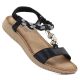 Schwarze Damen-Sandalen mit elastischem Riemen, S.Barski KV61-6051