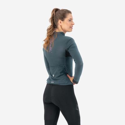 4. Rogelli DISTANCE Damen-Sweatshirt grau-rosa L