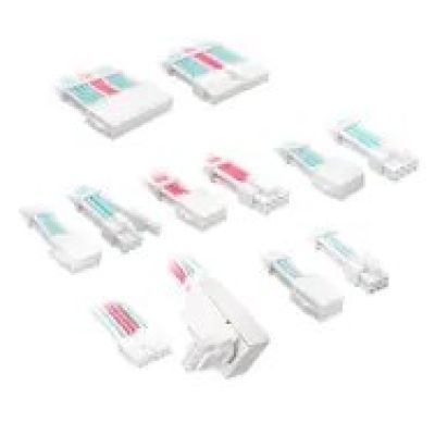 Kolink Core Pro Geflochtenes Kabelverlängerungsset 12V-2x6 Typ 1 - Brillantweiß/Neonblau/Reinrosa