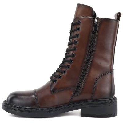 3. Braune Damen-Lederboots im Worker-Stil Artiker 59C1207