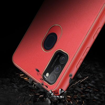 11. Dux Ducis Yolo elegantes Cover aus ökologischem Leder für Samsung Galaxy M30s rot