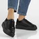 8. Schwarze Damen-Plateau-Sneaker aus Leder, Filippo DP6119