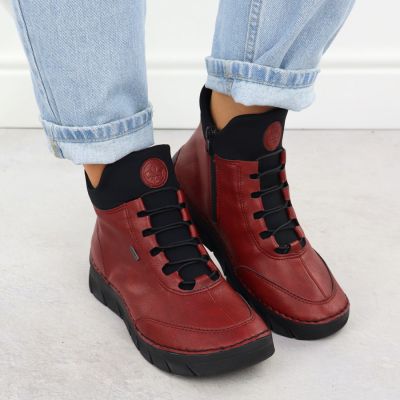 7. Gefütterte schwarze Damen-Ankle-Boots Rieker 55069-35