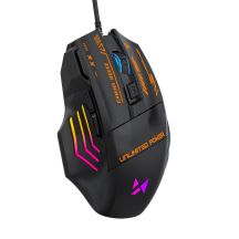 Wozinsky WMGK-1179W Kabelgebundene optische Gaming-Maus mit 7200 DPI und Hintergrundbeleuchtung – Schwarz