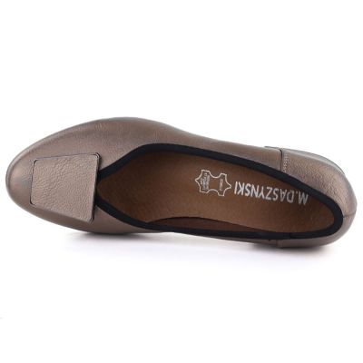 3. Bequeme goldene Damen-Pumps mit Blockabsatz, Modell M.Daszyński SA279-1 3