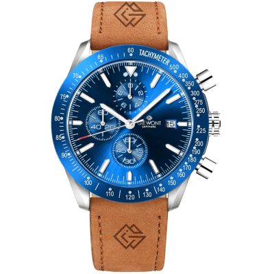 Giewont Herrenuhr Chronograph Saphir Braun Blau GW8720-A2