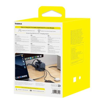 9. Baseus EnerFill FA11 67W Steckdosenleiste, USB-A + USB-C Würfel + 3 x EU-Steckdose 1,5m - Schwarz