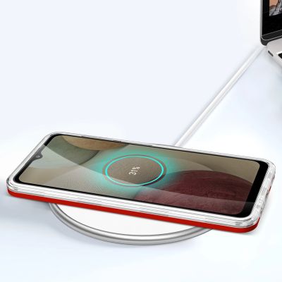 7. Klare 3in1 Hülle für Samsung Galaxy A22 4G Frame Gel Cover Rot