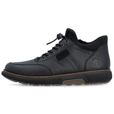 3. Herren-Lederstiefeletten, warm und bequem, schwarz, Rieker B3356-00