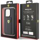 9. Ferrari Grip Stand Metall-Logo-Hülle für iPhone 15 Pro – Schwarz