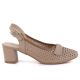 2. Damen-Pumps mit durchbrochenem Muster und Riemen, beige, Jezzi ASA212-8