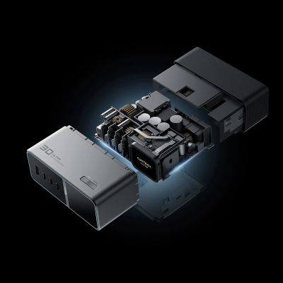 10. Cuktech TA3005U 300W 5-in-1 Ladestation mit Digitalanzeige – Silber