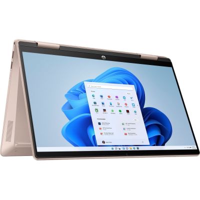 HP Pavilion x360 14-ek2000ny, Intel Core 5 120U, 14" FHD Touch IPS-Display, 60 Hz, 300 Nits, 16 GB DDR4-RAM, SSD, 5-MP-Kamera, 43 Wh-Speicher, Windows 11, Farbe: Pale Golden Rose, 2 Jahre Garantie