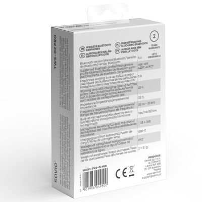 9. SAVIO Kabellose Bluetooth-Kopfhörer TWS-02 PRO