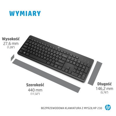 21. HP 230 Kabellose Maus- und Tastatur-Kombination Kabellos Schwarz 18H24AA#ABB