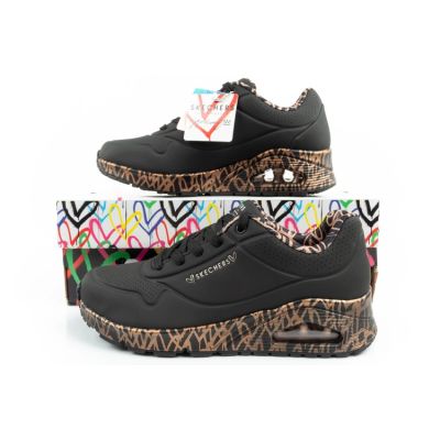 10. Skechers Uno-Loving Love Damen Sport-Sneaker modisch schwarz