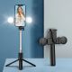 8. Selfie-Stick WR1YXS Teleskopstativ 0,71 m mit runder Lampe – Schwarz