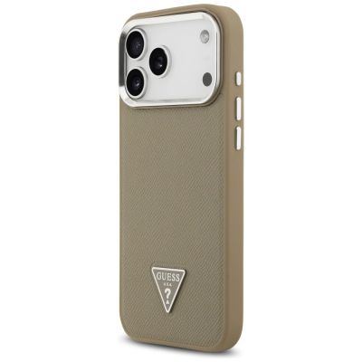 2. Guess MagSafe-Hülle mit genarbtem Dreieckslogo für iPhone 17 Pro Max – braun