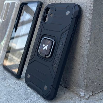 9. Wozinsky Ring Armor robuste Hybrid-Hülle + Magnethalterung für iPhone 13 Pro Max rosa