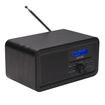 2. Radio DENVER DAB-30 DAB+/UKW Netzbetrieb/4×AA mit schwarzem Holzgehäuse