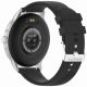 9. GRAVITY GT12-7 Damen-Smartwatch, schwarzes Silikonarmband + silbernes Armband