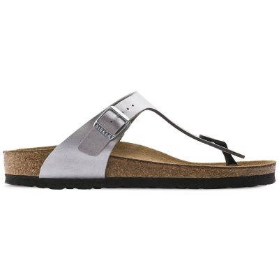 8. Birkenstock Gizeh Birko-Flor Damen Flip-Flops silber normal breit (0043851)