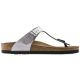 8. Birkenstock Gizeh Birko-Flor Damen Flip-Flops silber normal breit (0043851)