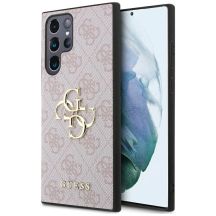 Guess 4G Big Metal Logo Hülle für Samsung Galaxy S24 Ultra - Pink