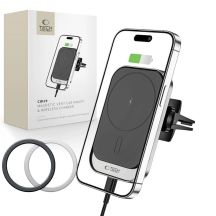 Tech-Protect CW19 Magnetische Auto-MagSafe-Halterung mit 15-W-Induktionsladegerät für Lüftungsschlitze – Schwarz