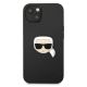 3. Karl Lagerfeld Leder Ikonik Karl's Head Metallhülle für iPhone 13 mini - Schwarz