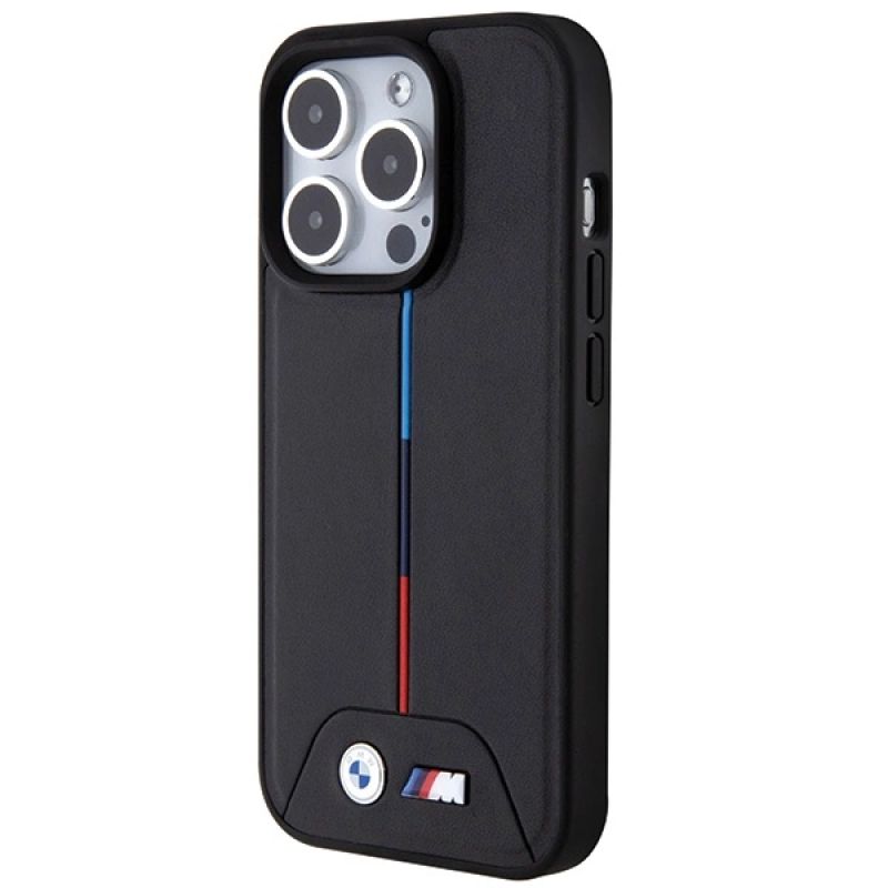 2. BMW Quilted Tricolor MagSafe Hülle für iPhone 15 Pro – Schwarz