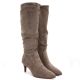 4. Niedrige Stiefeletten aus gefüttertem Wildleder in Beige, Sergio Leone KZ-28