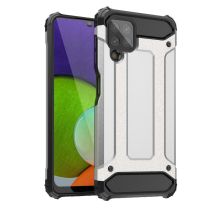 Hybrid Armor robuste TPU/PC Panzer Handyhülle Hard Case für Samsung Galaxy A22 4G silber